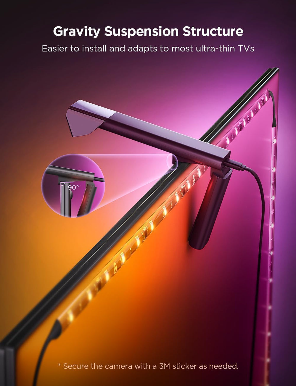 Govee TV Backlight 3 Lite, 7.8ft LED Strip Lights Sync with 40-50 Inch TVs