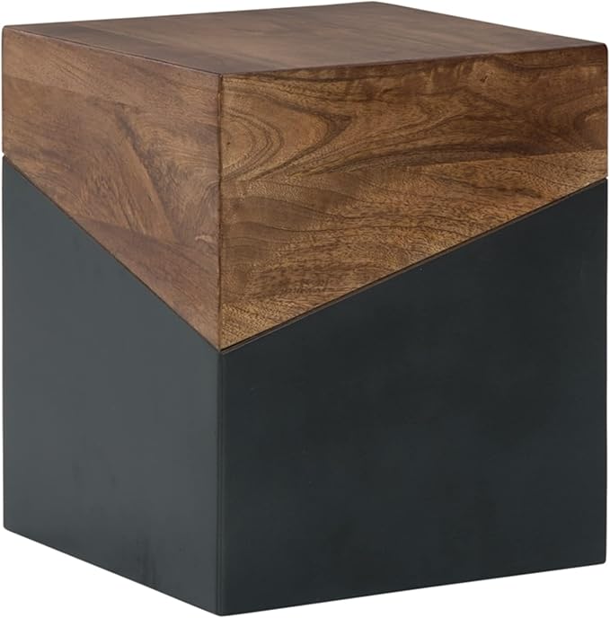 Signature Design by Ashley Trailbend Eclectic Accent End Table, Brown & Gunmetal
