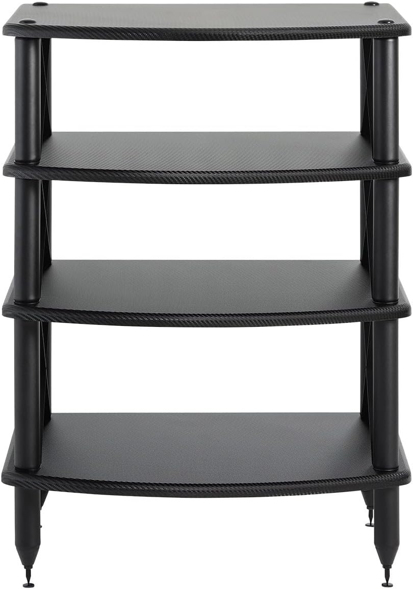 Pangea Audio Vulcan X Four Shelf Audio Rack Media Stand, and Components Cabin...