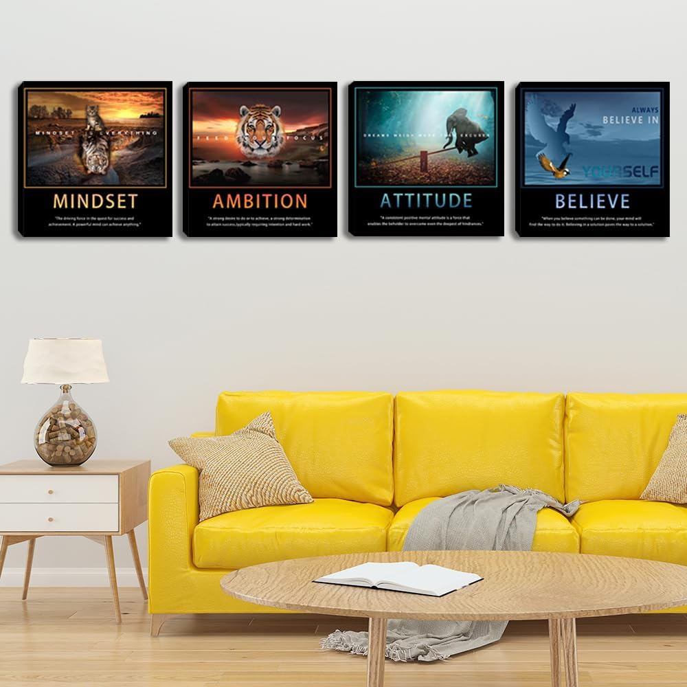 Motivational Wall Art Inspirational Canvas Poster Print Modern Inspiring Entr...