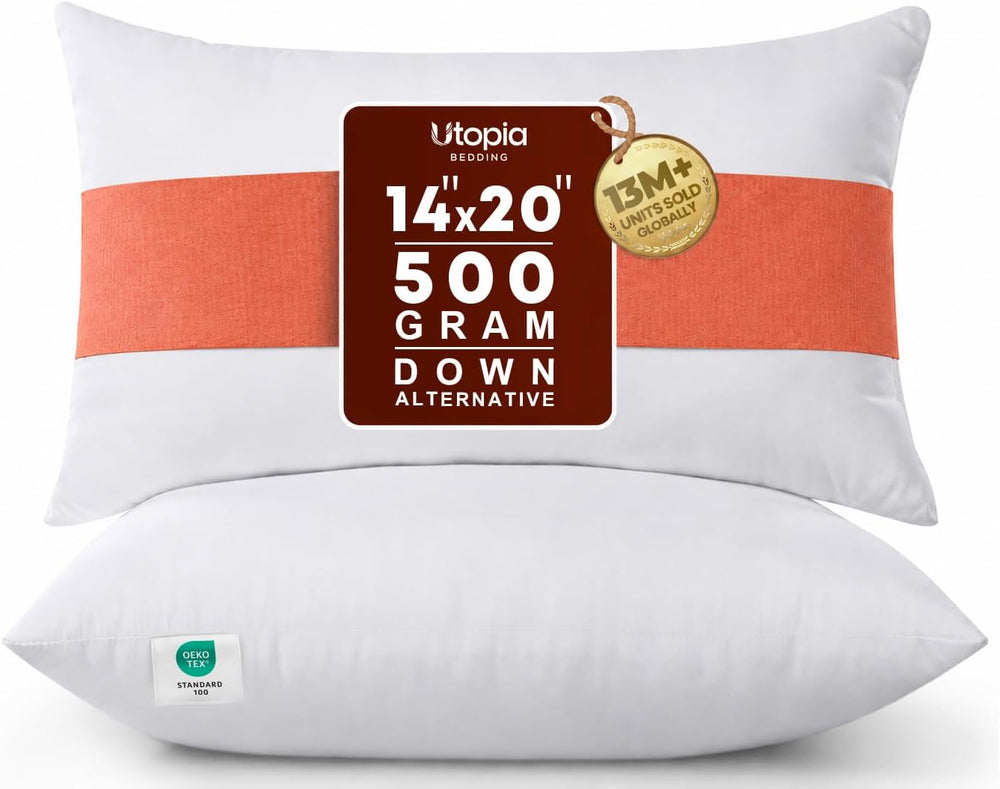 Utopia Bedding 14x20 Pillow Inserts, White Throw Pillows for Couch, 2 Pack