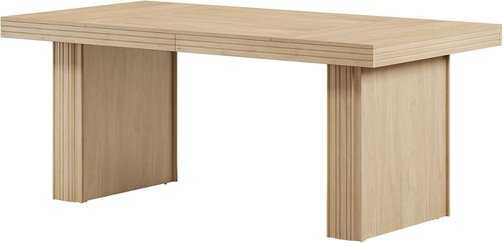 Tribesigns Modern Office Desk, Home Office Table with Wide Fluted Legs, Moder...