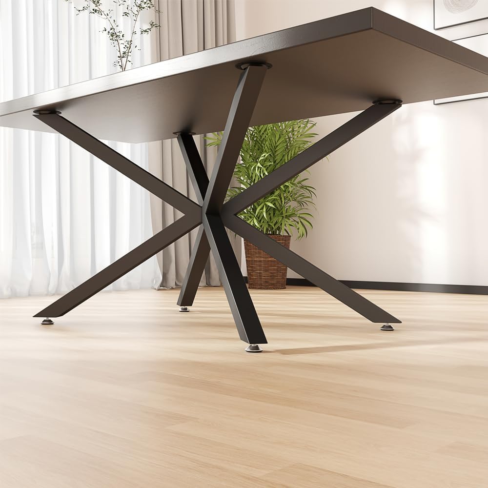 KaKaBB Dining Table Legs 30 Inch - Heavy Duty Metal Table Base for Wood/Glass/Marble Tops, Kitchen Table Legs & Desk Legs, DIY Furniture Legs with Suction Cups (Black, 30")