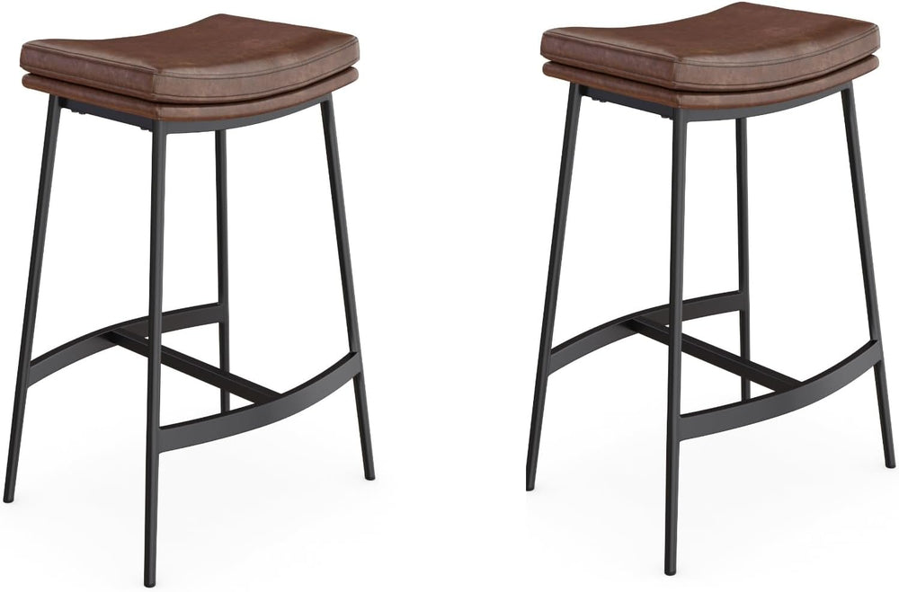 Nathan James Arlo Modern Backless Upholstered Kitchen Counter Bar Stool with ...