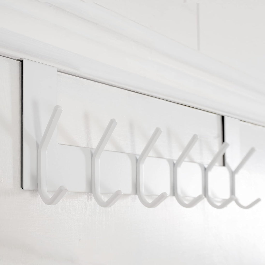 WEBI Over The Door Hook White,Over The Door Towel Rack,Door Hanger,Door Coat Towel Hanger,Door Coat Rack for Hanging Clothes,Jacket,Back of Bathroom,2 Packs