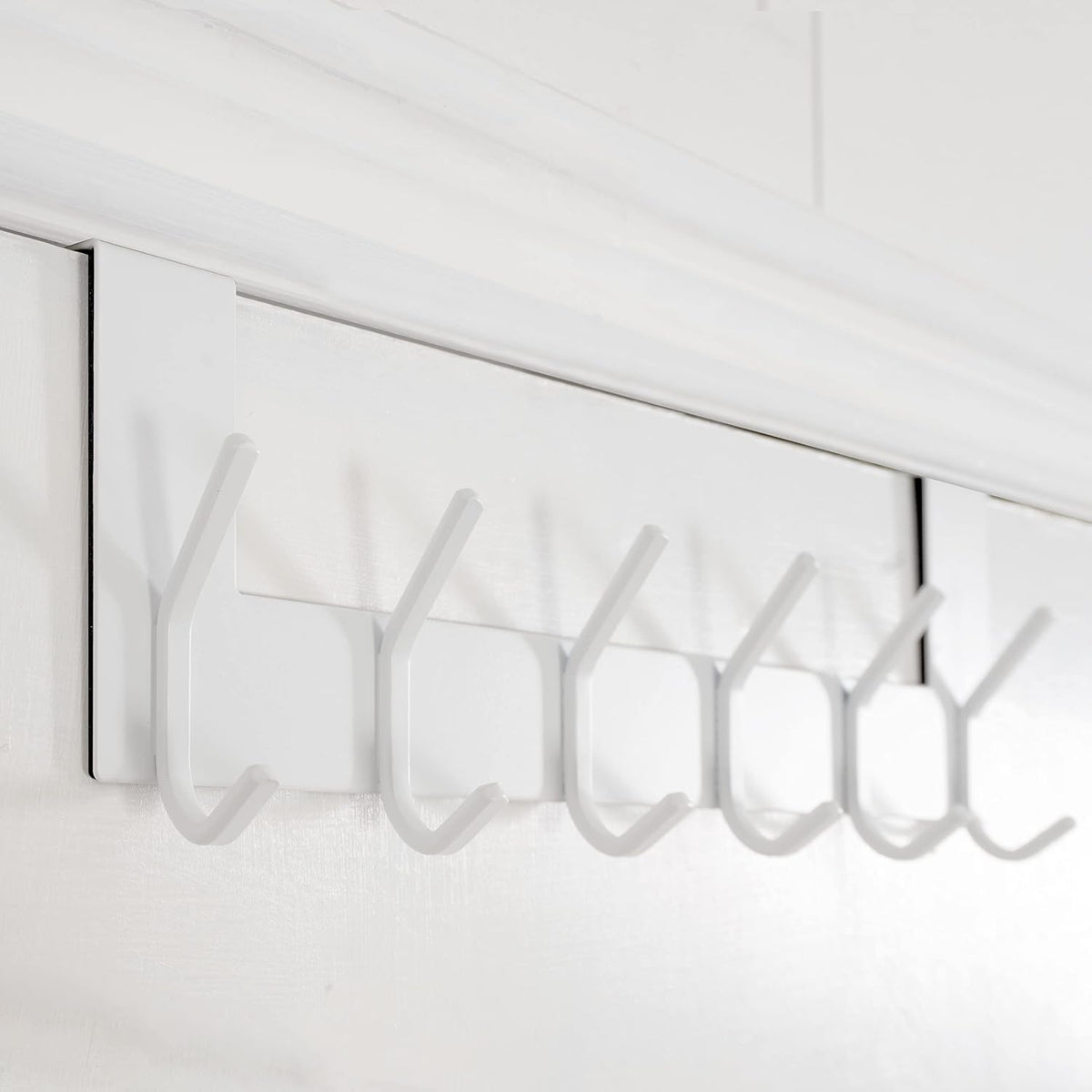 WEBI Over The Door Hook White,Over The Door Towel Rack,Door Hanger,Door Coat Towel Hanger,Door Coat Rack for Hanging Clothes,Jacket,Back of Bathroom,2 Packs