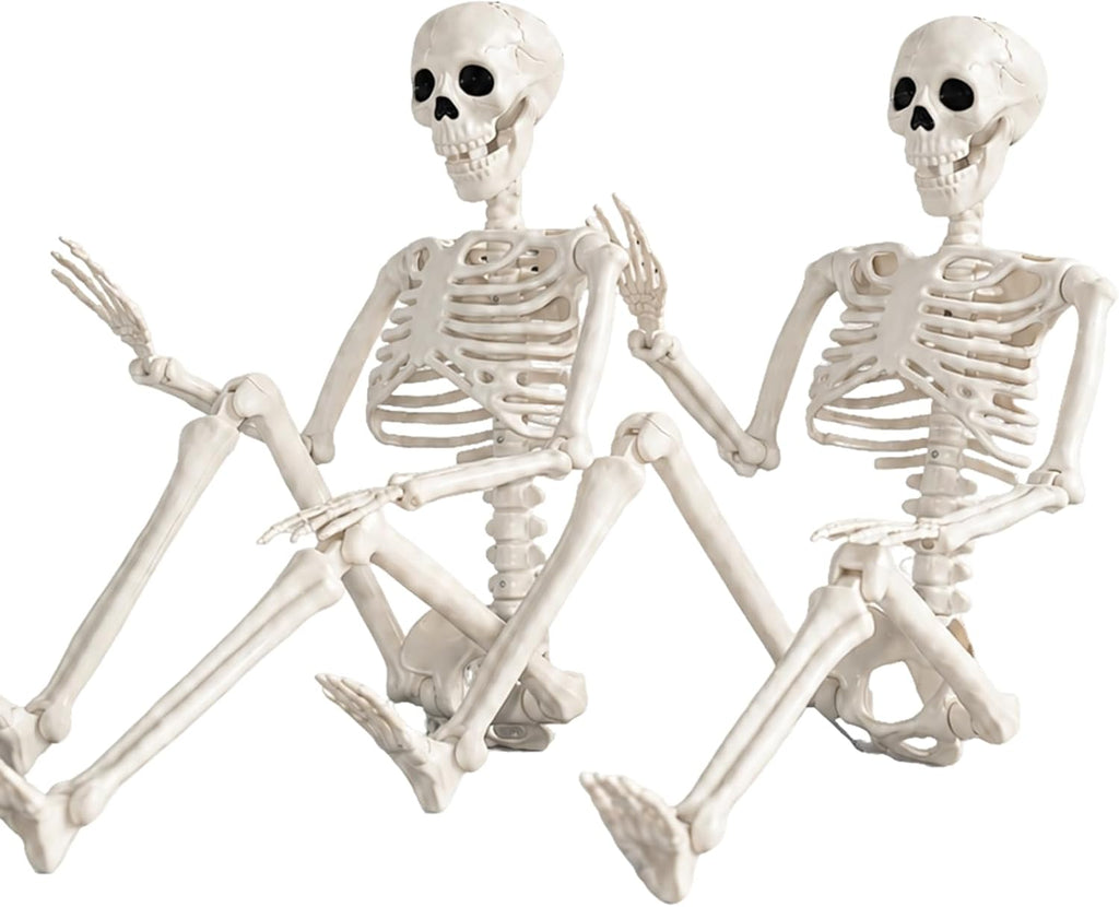Abakuku 2 Pack 36" Halloween Skeleton Decorations,Human Bones for Halloween Party with Movable Joints,for Haunted Houses, Front Lawn, Graveyard Props
