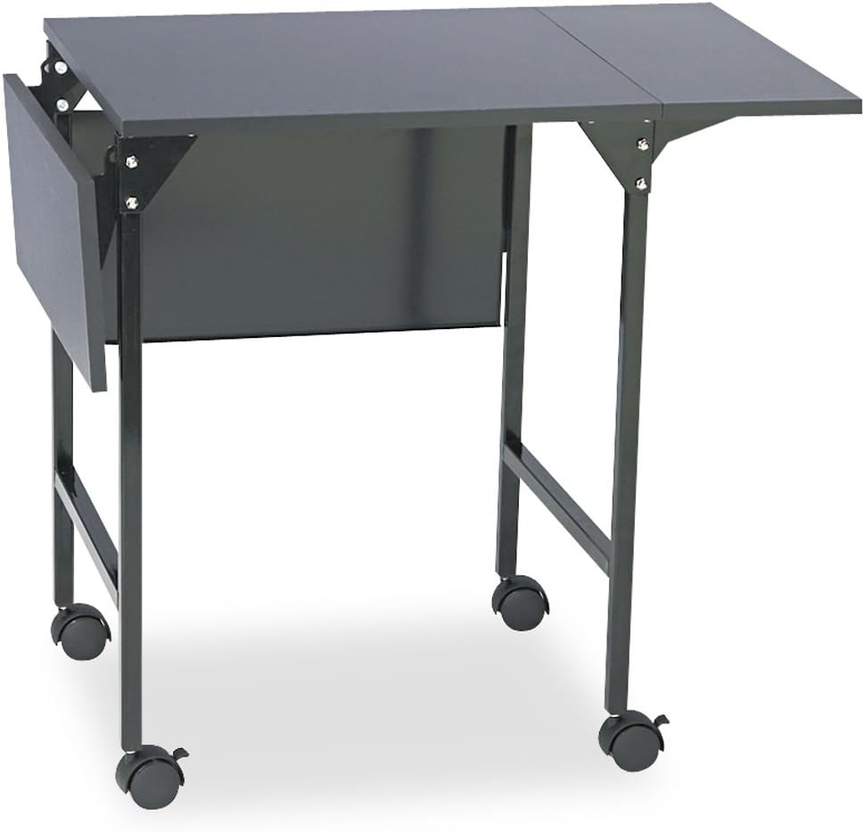 Safco Products 1876BL Machine Stand Desk with Drop Leaves, Black