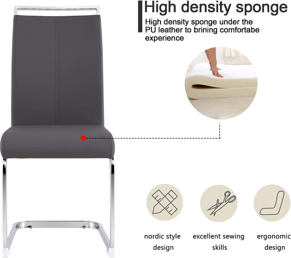 gopop Dining Chairs Set, Kitchen Modern Metal Chairs with Faux Leather Padded...