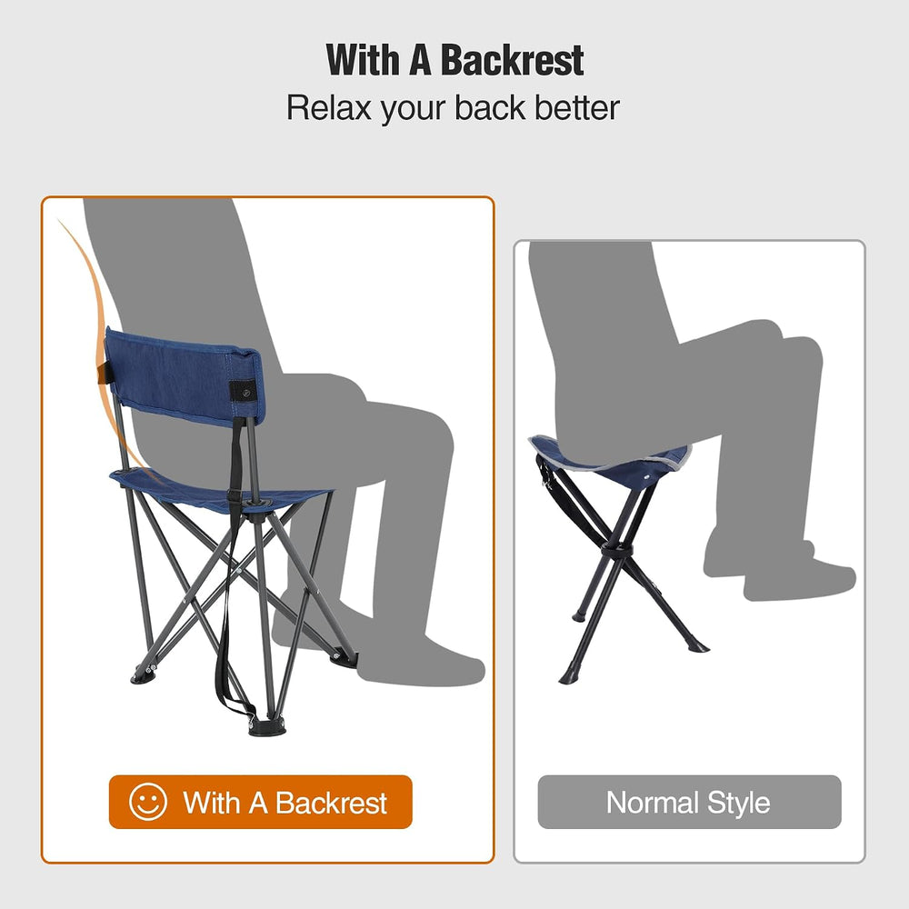 REDCAMP 2 Pack Tripod Chairs for Adults, Folding Lightweight Portable Golf Ch...