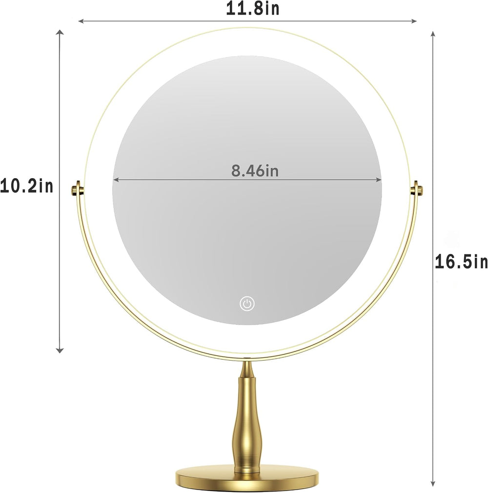11.8" Magnifying Vanity Mirror with Light, 10X/1X Makeup Mirror