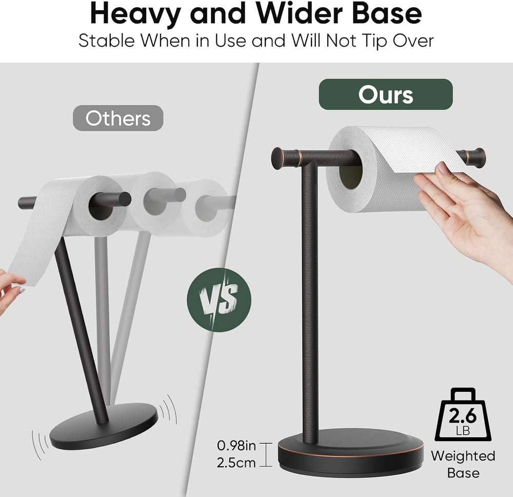 Hoimpro Hand Towel Holder Stand Bathroom Towel Bar Rack Countertop Bronze
