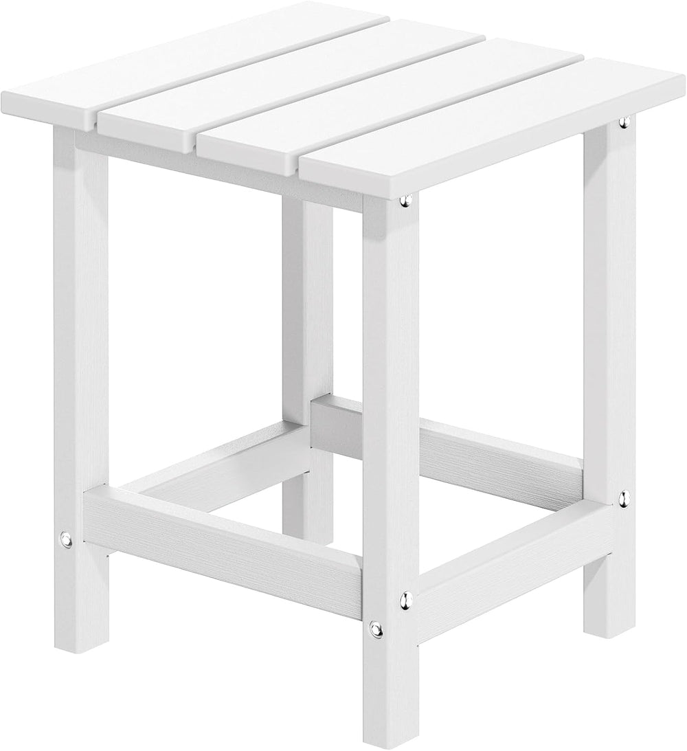 MUCHENGHY Adirondack Outdoor Side Table HDPE 14.7", White