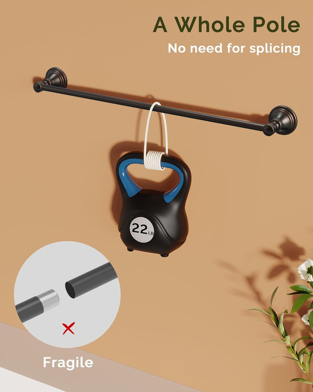 24" Towel Bar Wall Mounted, Oil Rubbed Bronze Towel Rack