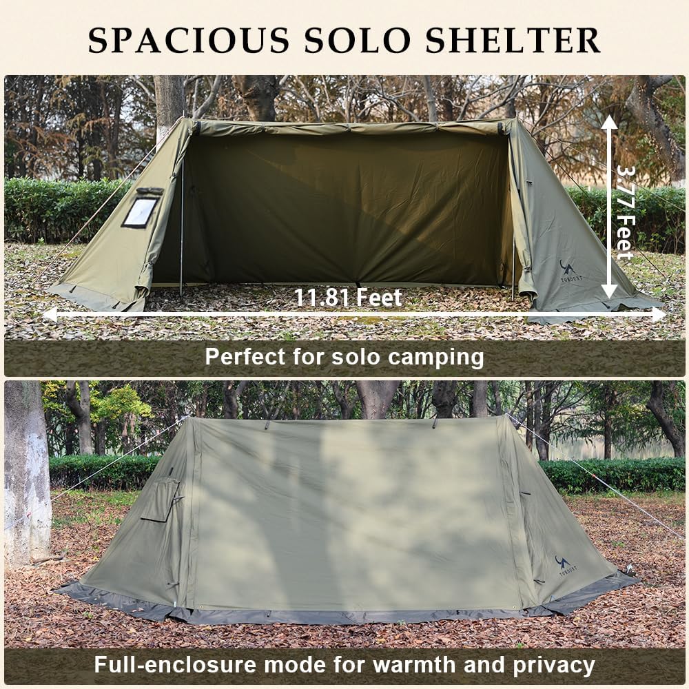 TOMOUNT Bivy Tent Canvas Shelter for Camping for Two Person