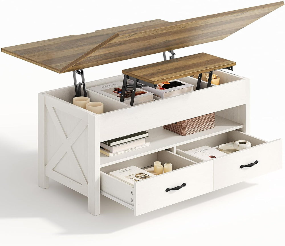 Amada Lift Top Coffee Table, 4 in 1 Convertible Coffee Table with Drawers and...