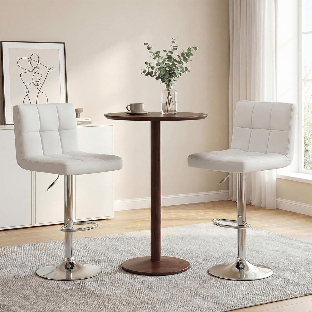 DUMOS Set of 2 Counter Height Bar Stools, 24 Inch Saddle Bar Chairs