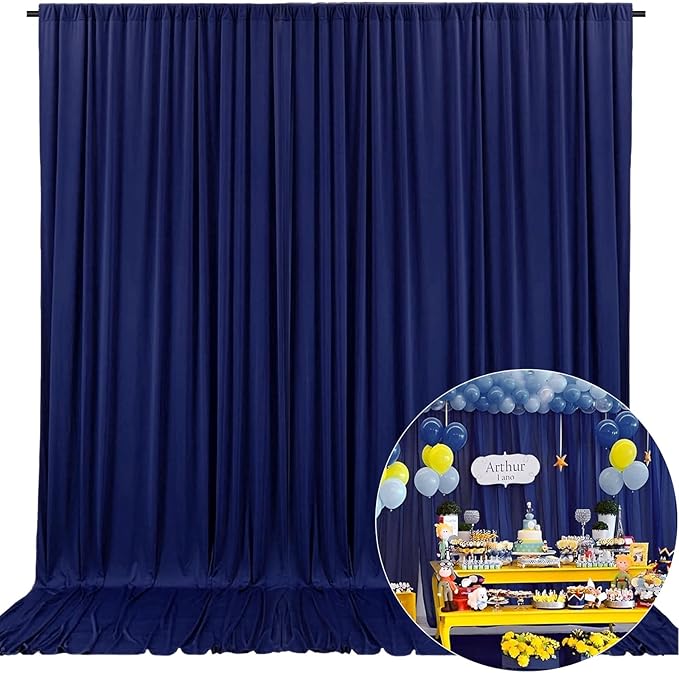 10 x 7 Feet Royal Blue Backdrop Curtain for Partie, Background Curtains for P...