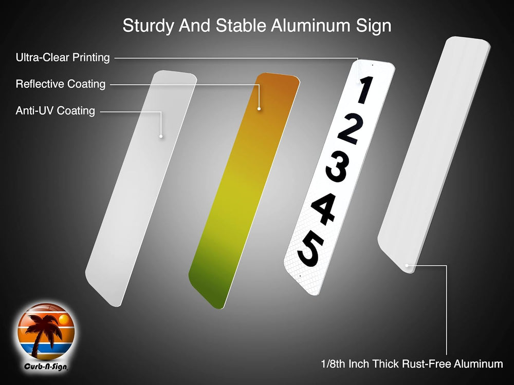 Curb N Sign Mailbox Numbers Plaques - 3 x 10 Inch Made of Premium Silk-Screen...