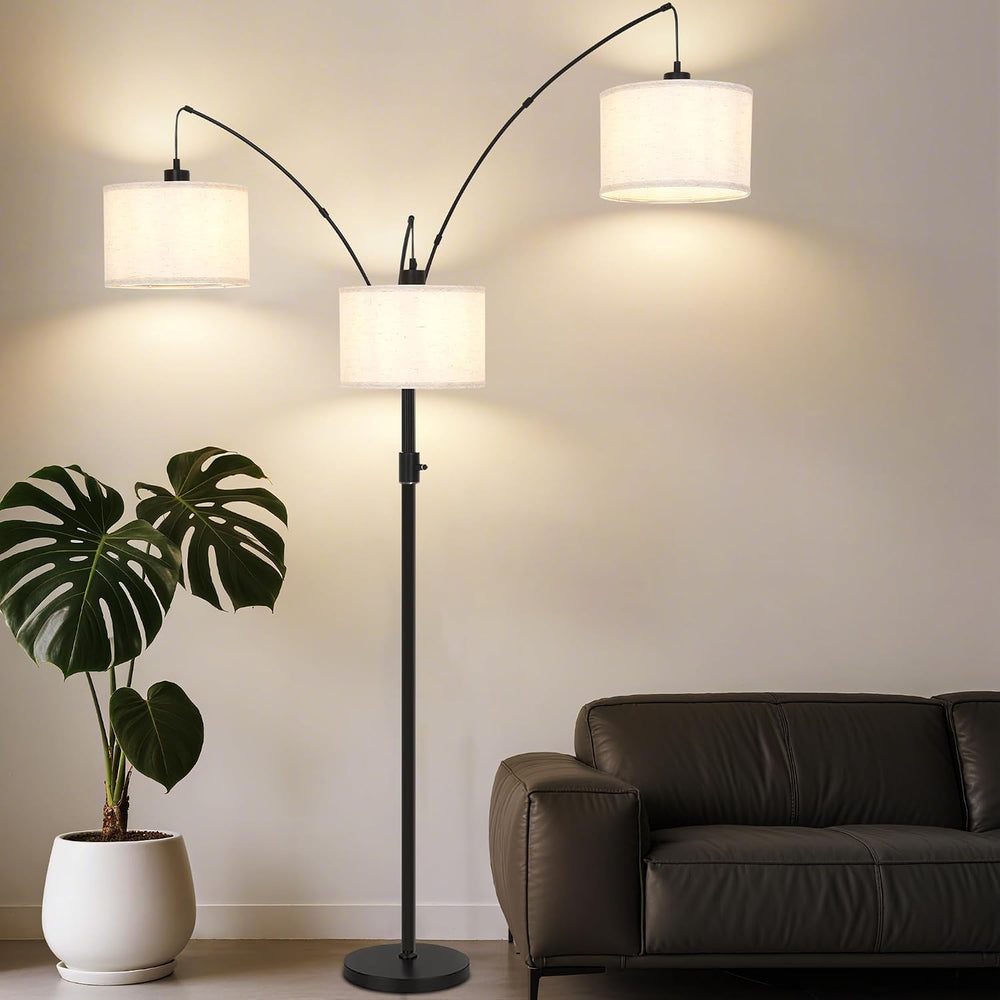 AHDWDW Dimmable Arc Floor Lamp-3 Lights Floor Lamps for Living Room,Modern Ta...