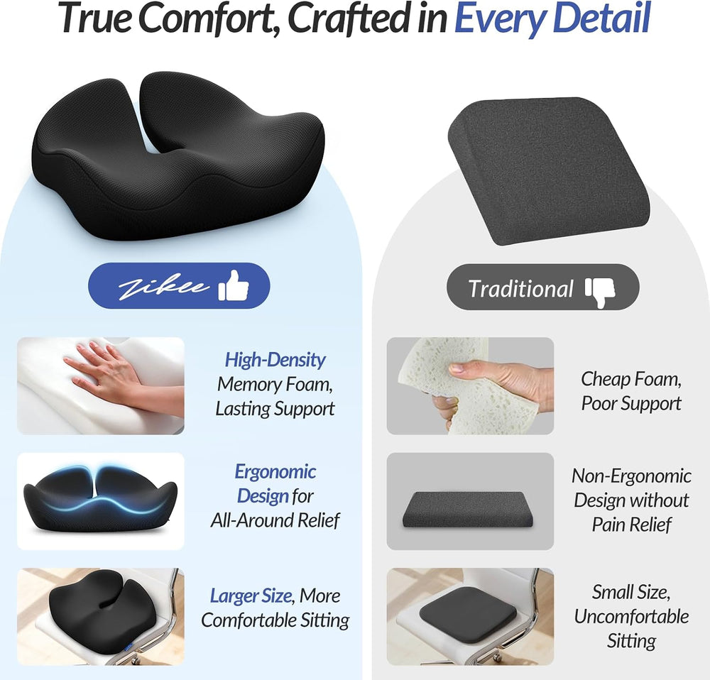 ZIKEE Ergonomic Seat Cushion for Pressure Relief, Pioneering Office Chair Cus...