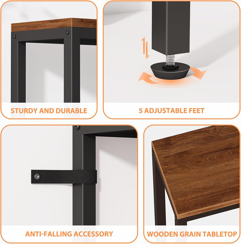 Bathola 80.7'' Behind Couch Table with 2 Outlets, Sofa Tables Narrow Long