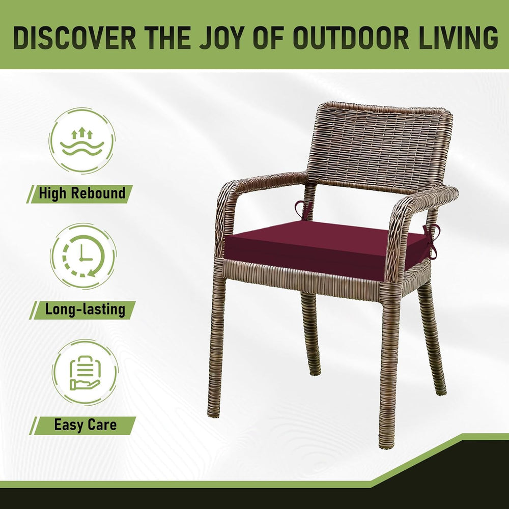 Basic Beyond Outdoor Chair Cushions Set of 4, Square Corner Outdoor Cushions ...