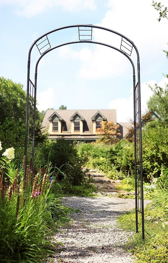 Achla ARB-10 Designs Monet Arbor Garden Arch, Graphite