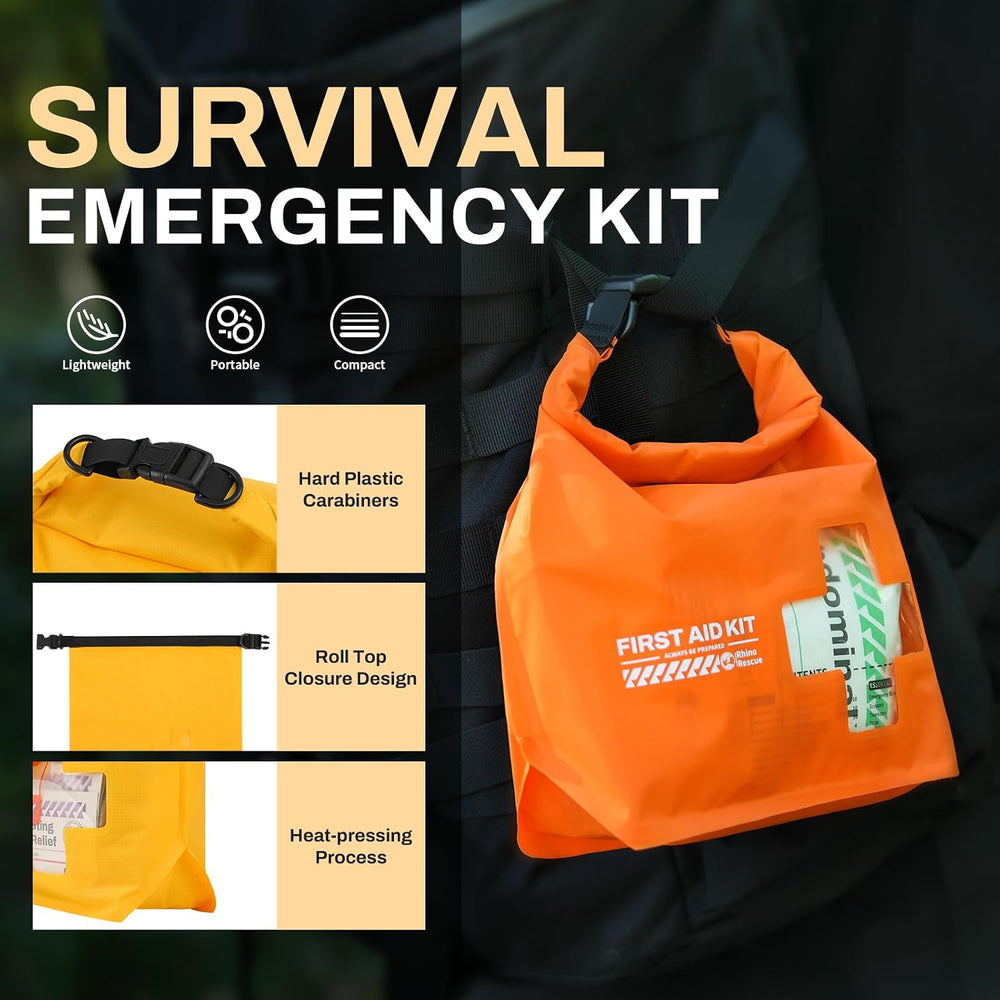 RHINO RESCUE Waterproof Boat First Aid Kit, Lightweight Dry Bag (Yellow)
