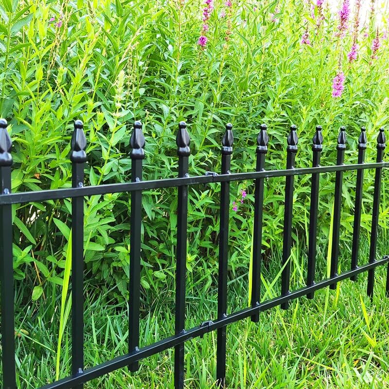 Thealyn 18"H x 22"W Decorative Metal Garden Border Fence, 5 Panels,...