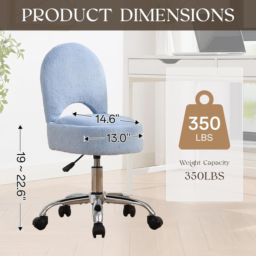 Home Office Chair Fold Swivel Vanity Chair with Storage Back Wheel