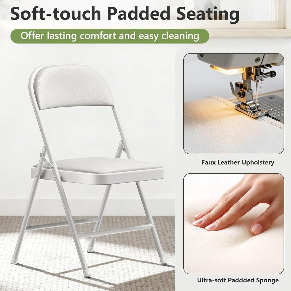 Folding Table and Chairs Set for 4, 5 Piece Card Table Set with 36" Squa...
