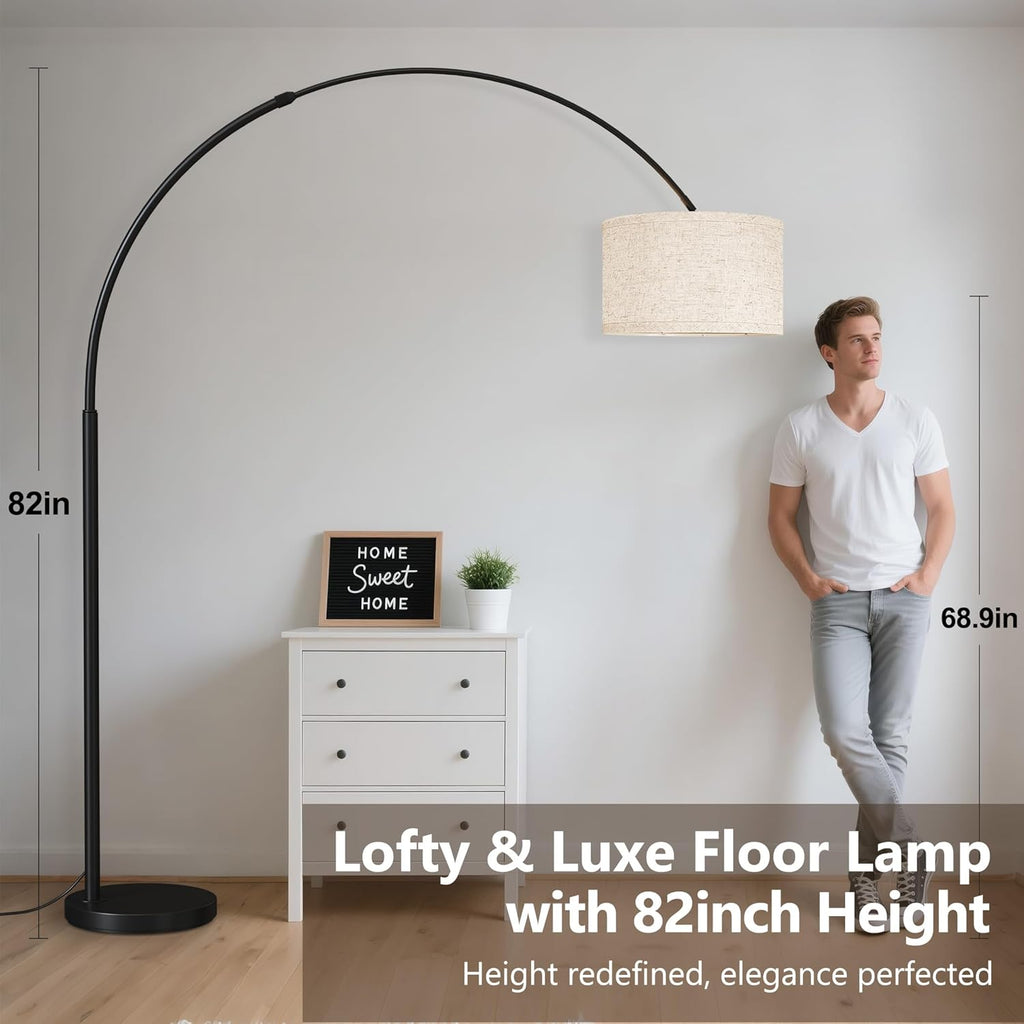 SUNMORY 82" Tall Arc Floor Lamp for Living Room, Large Standing Arched Lamp