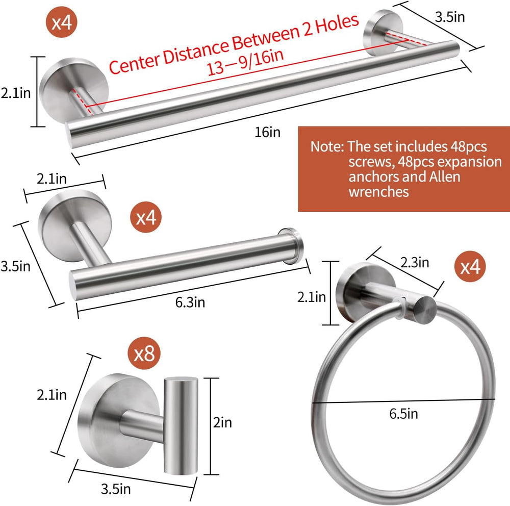 20pcs Brushed Nickel Bathroom Hardware Set