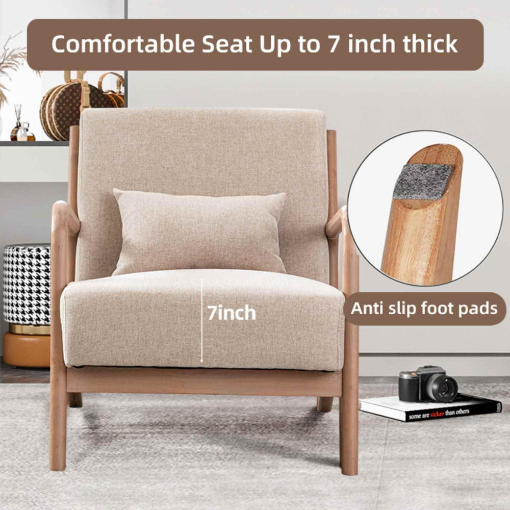 INZOY Mid-Century Modern Accent Chair Set of 2, Upholstered Living Room Chair...