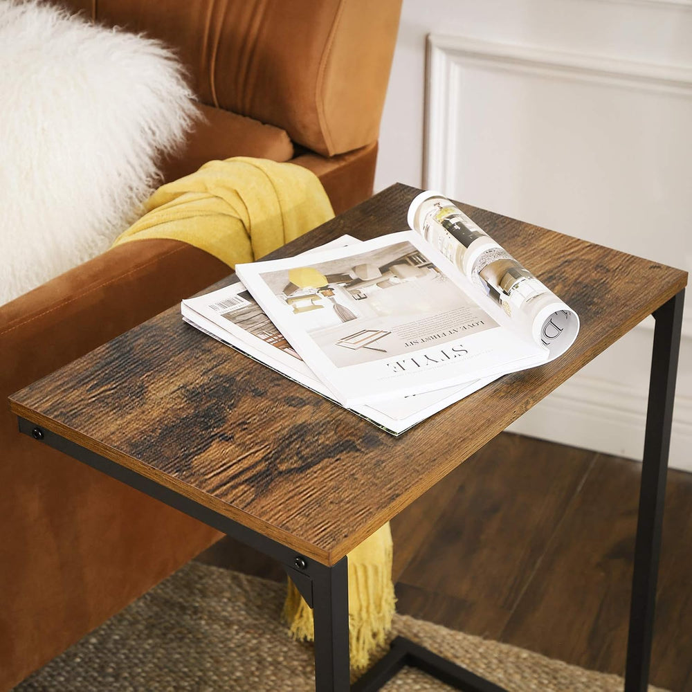 VASAGLE C Shape End Table for Couch or Sofa, Industrial Small Side Table