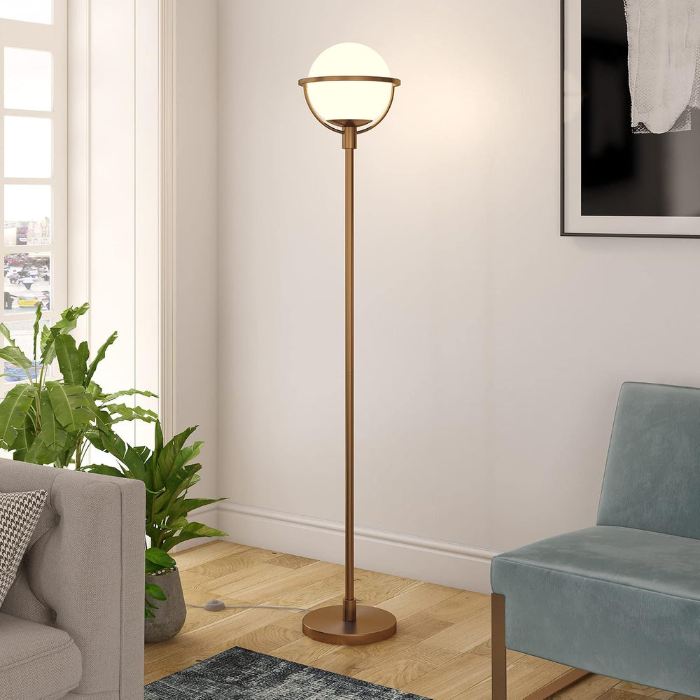 Henn&Hart 68" Glam 1-Light Floor Lamp, Gold