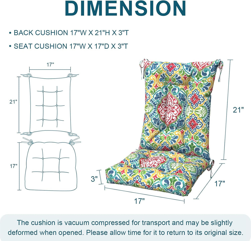 DYTXIII Set of 2 Rocking Chair Cushions for Outdoor/Indoor Use,Water Resistan...