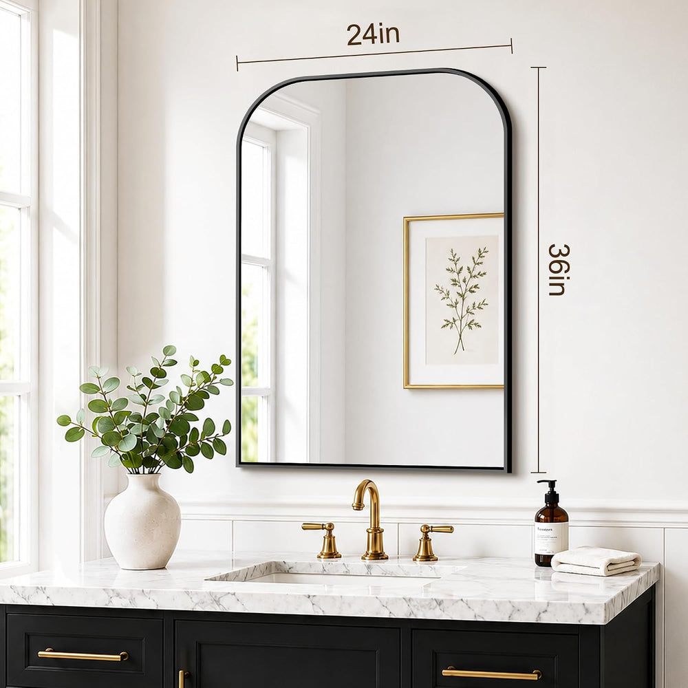 FICTOR 2 Pack 36" x 24" Bathroom Vanity Mirror for Over Sink, Black