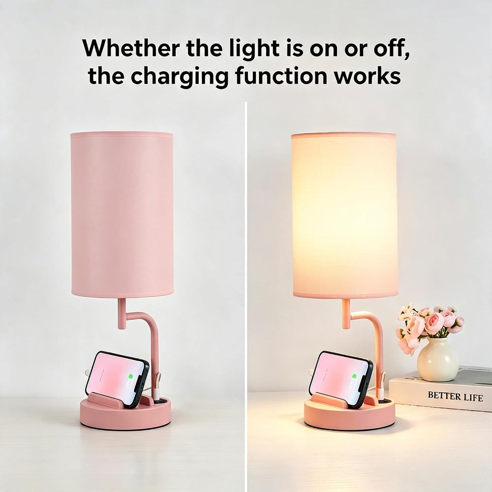 Dreamholder Touch Control USB Table Lamp with USB C/A & AC Outlet, 3-Way ...