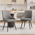 Faux Leather Chairs Set of 2, Waterproof Padded Seat,Grey
