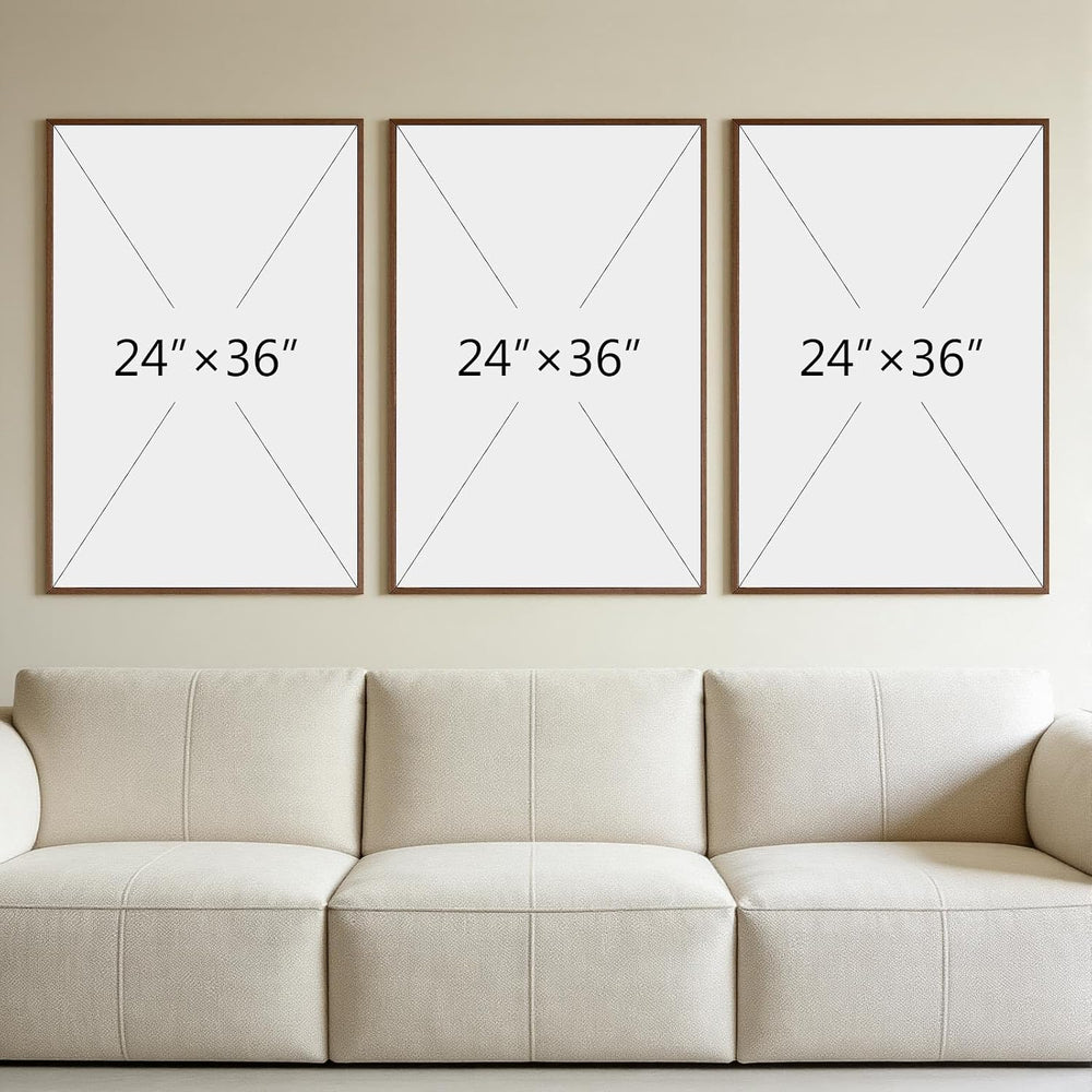 Thalasse Large 3-Piece 3D Textured Wall Art for Living Room, 24x36 Inch