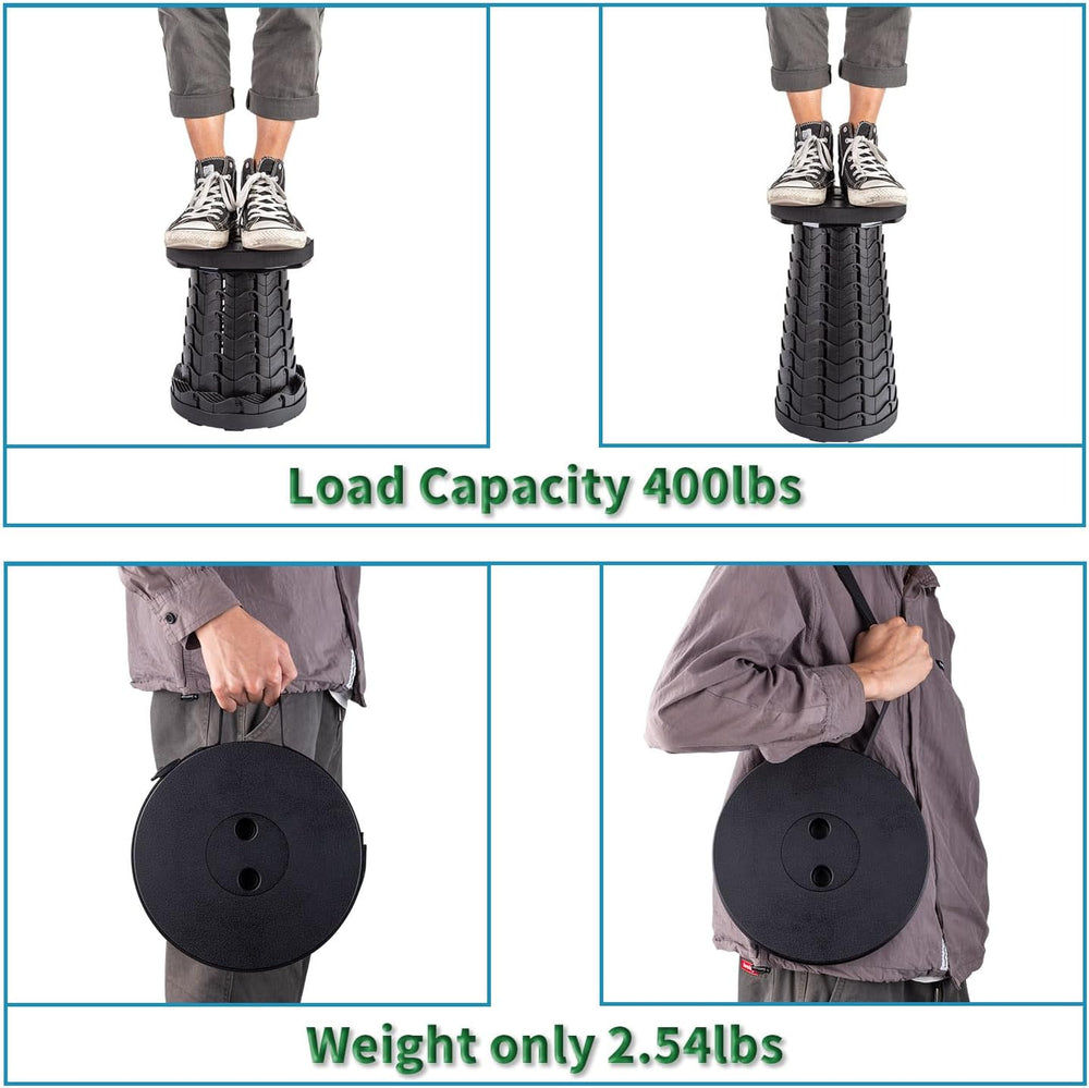 2-Pack Collapsible Stool, Load Capacity 400lbs, Lightweight Yet Sturdy, Upgra...