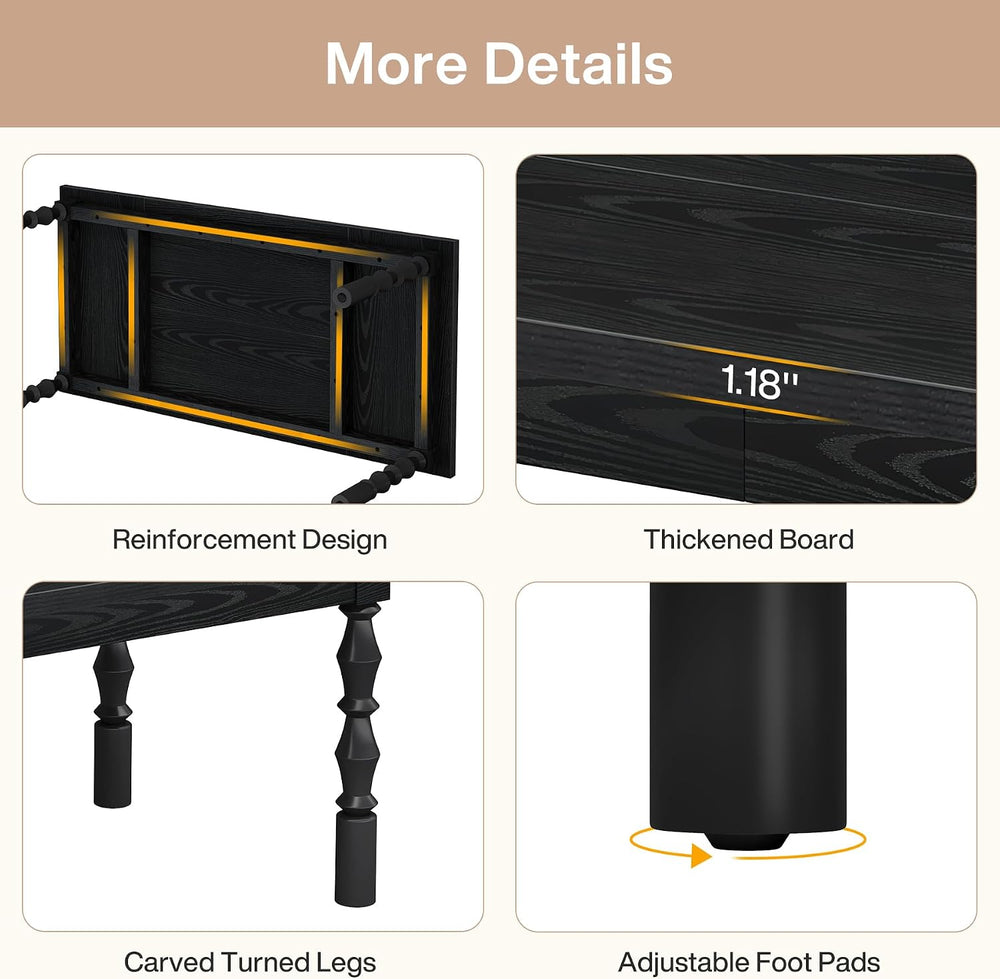 Tribesigns Large Black Executive Office Desk, 62.2" Farmhouse Computer Desk
