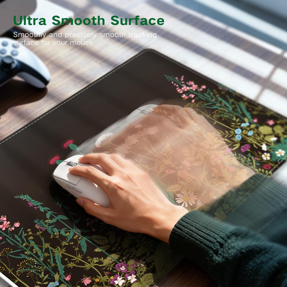 iCasso Floral Computer Pad 35.4"x15.7", Keyboard Pad for Workspace