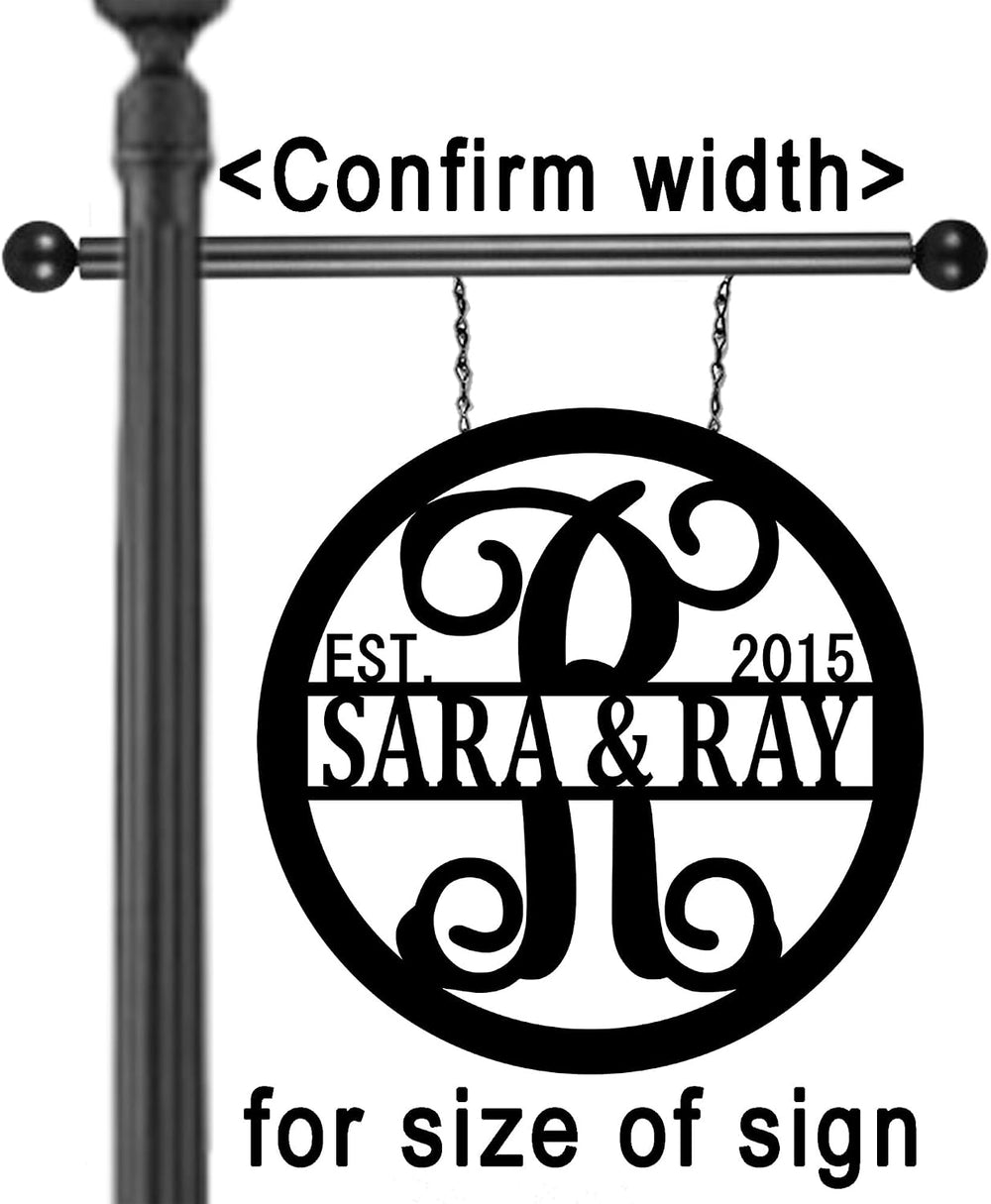 Custom Last Name Outdoor Lamppost Sign Personalized Hanging Address (12 inch)