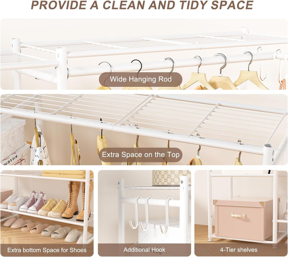 Neprock Clothing Racks for Hanging Clothes with Shelves, Portable Closet Syst...