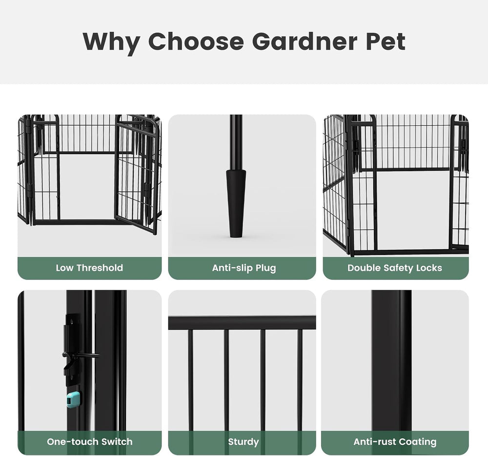 Decorative Garden Fence 24in(H) x44in(L), Thicken 2 Panels Metal No Dig Outdo...