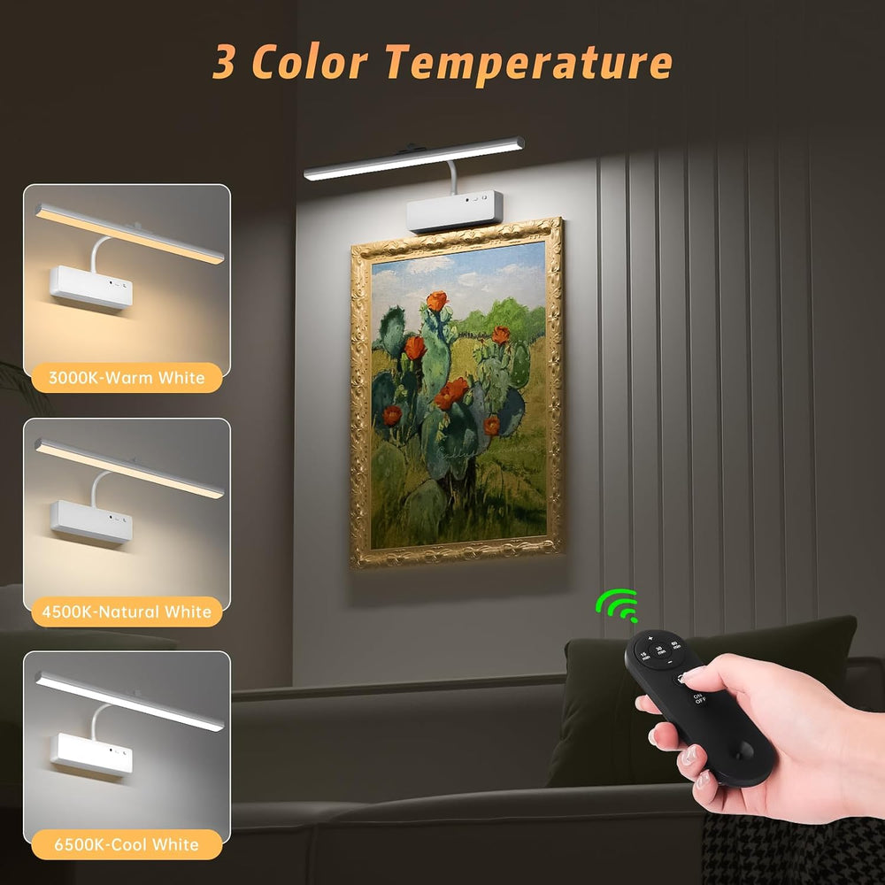 Picture Light, 15.35inch 5400mAh Rechargeable Picture Lights for Wall Battery...