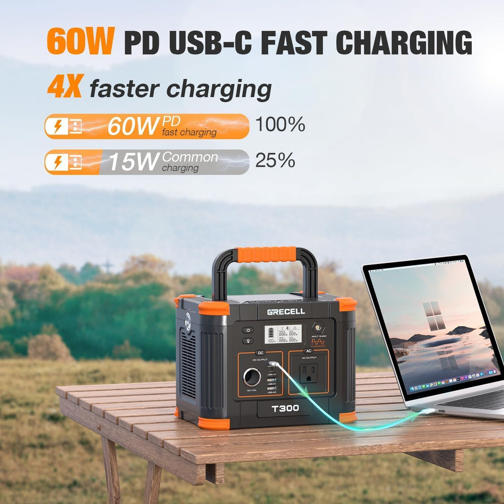Portable Power Station 330W, GRECELL 230.88Wh Solar Generator